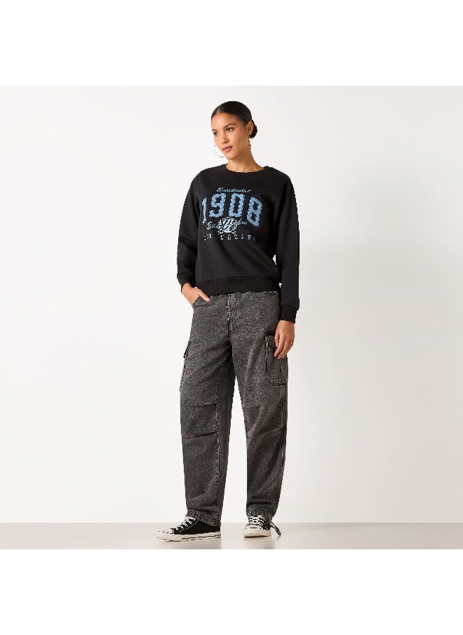 Lee Cooper Lee Cooper Applique Detail Sweatshirt with Long Sleeves  - Image 4
