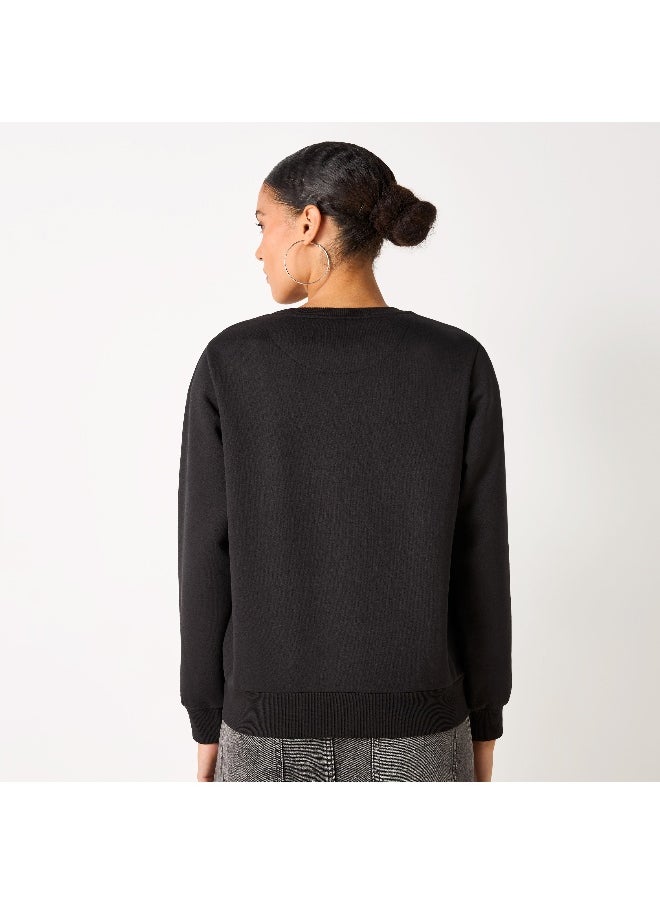 Lee Cooper Lee Cooper Applique Detail Sweatshirt with Long Sleeves  - Image 2