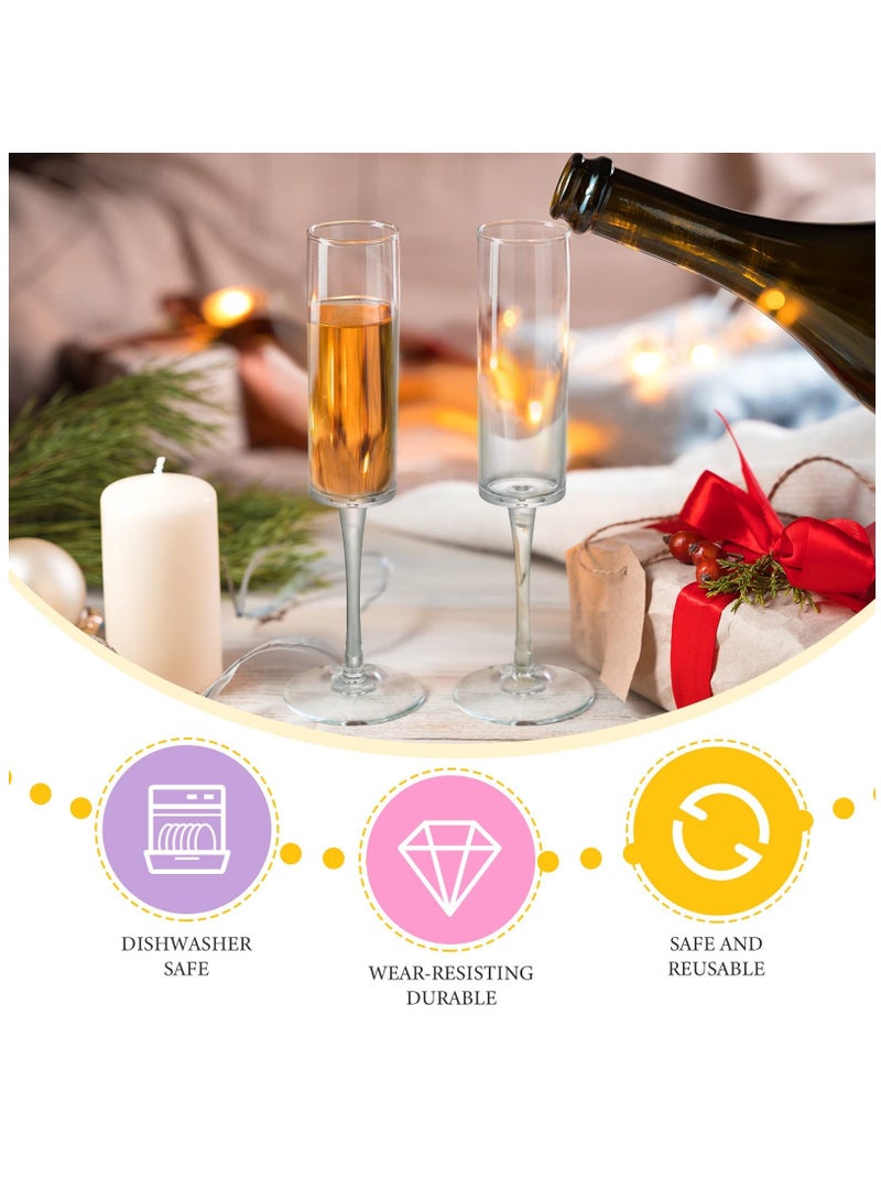 8-Pack Reusable Disposable Plastic Acrylic Drink Flutes and Goblets - Elegant Toasting Cups for Parties, Weddings, Birthdays, Anniversaries, and Catered Events. - Image 4