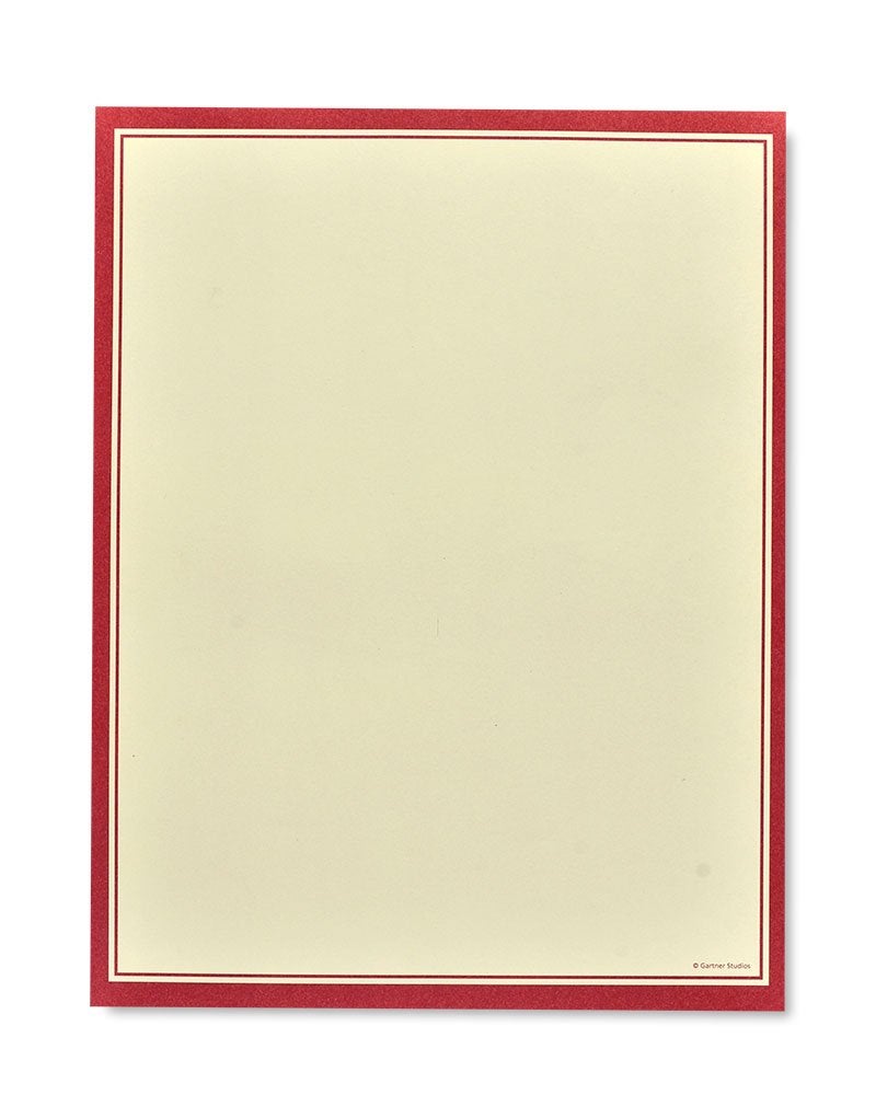 Gartner Studios Red Border Stationery Paper - 100 Count, (78466)