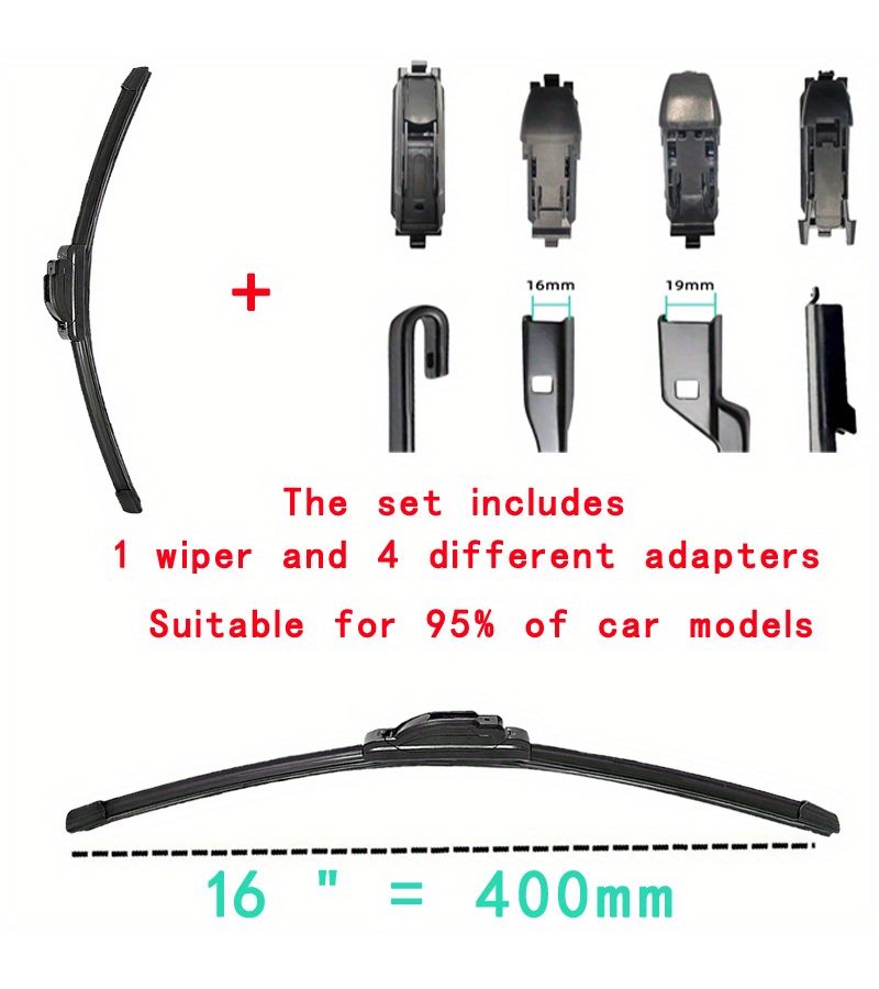 Second Generation Car Wiper Blade With Adapter Set High Quality Rubber 22 Inch - Image 5