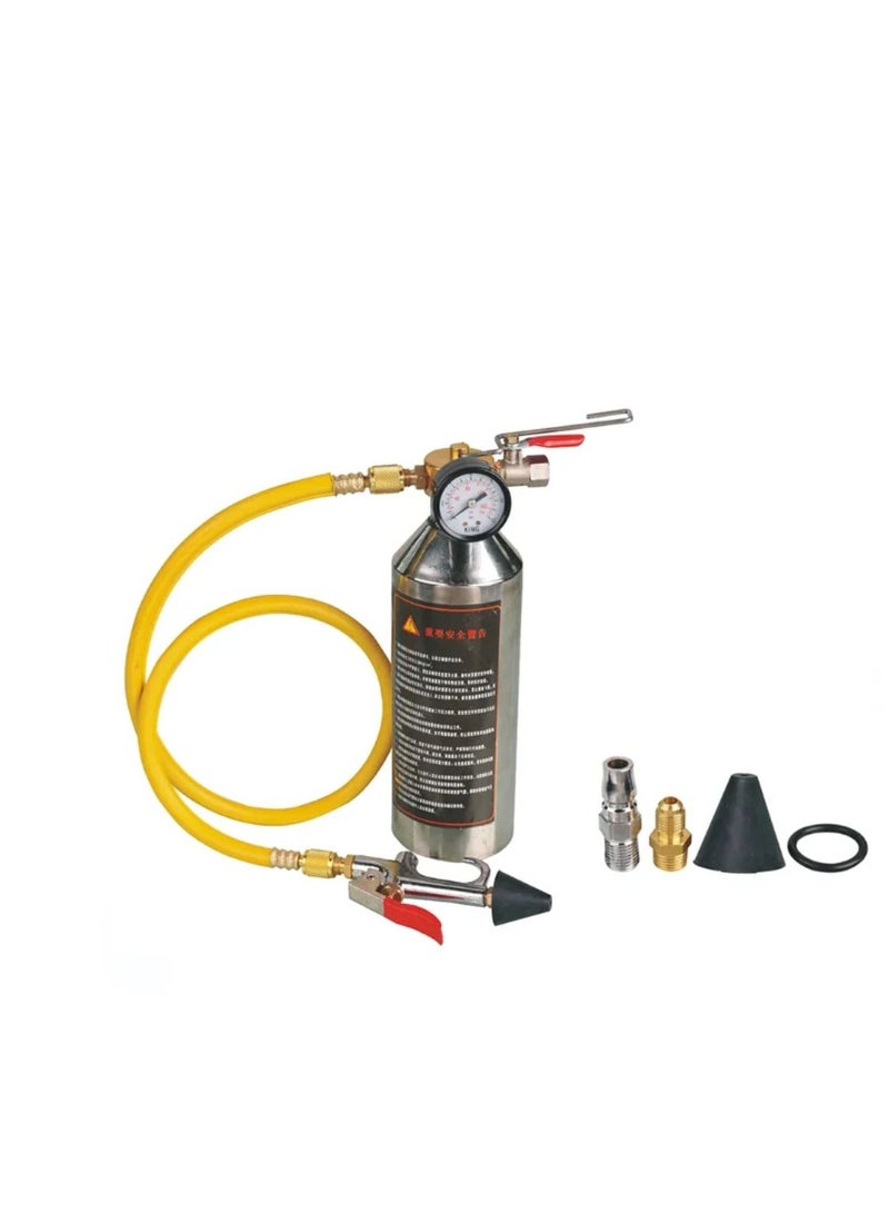Automotive AC Flush Kit, Professional A/C Air Conditioner System Cleaning Tool with Pressure Gauge & Hose, Compatible with R134a R12 R22 R404a R410a for Car, Truck & HVAC Maintenance - Image 1