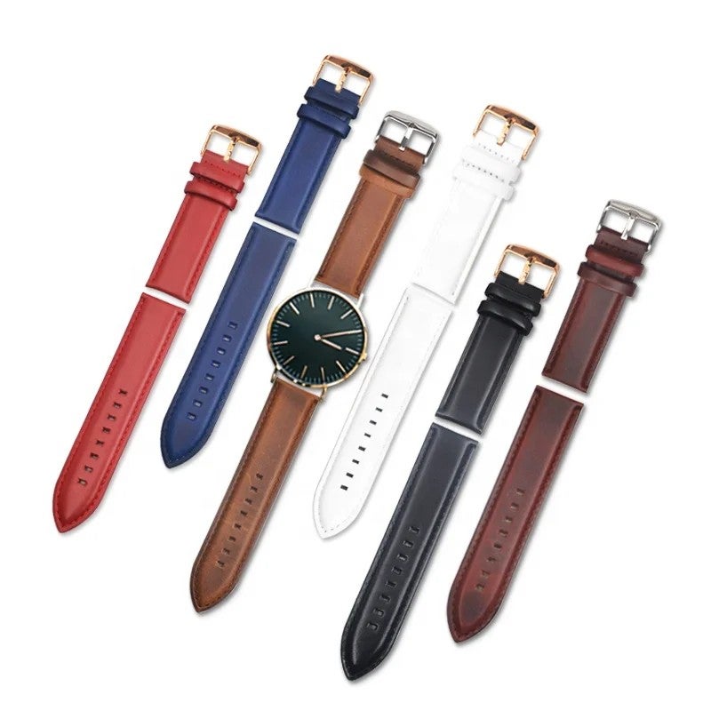Bluejw New Arrival 12-22mm Genuine Leather Watch Strap – Fashion Comfortable Replacement Band with Quick Release Pins for Smart Wristbands, Easy to Replace - Image 3