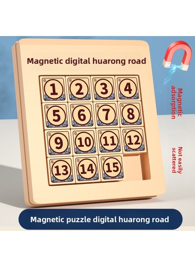 Three Kingdoms Huarong Road Primary School Students Digital Sliding Puzzle Magnetic Edition Pulley Romance Yi Intellectual Toy Competition Special Purpose-Color:Genuine [three Kingdoms Digital Huarong Road] Thickened Abs Model  - Image 1