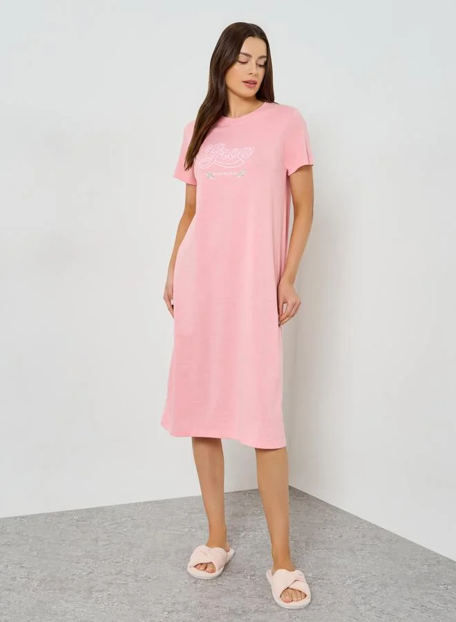 Styli Pack of 2 - Graphic Printed T-Shirt Dress