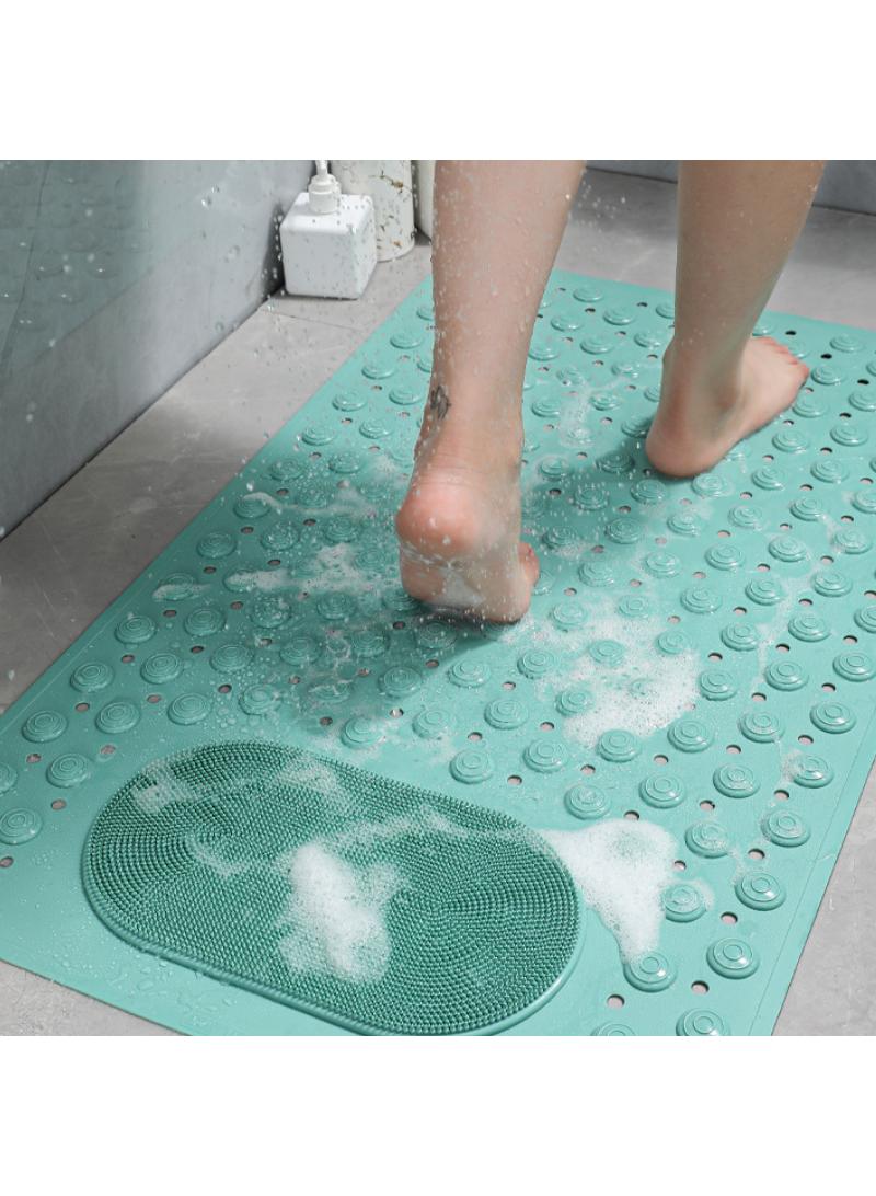Bathroom anti slip massage mat, waterproof bathroom, hotel toilet floor mat, green 60 * 90cm - Image 1