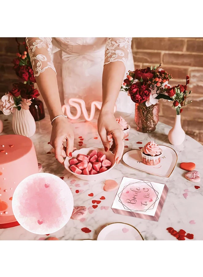 40Pcs Personalised Pink Wedding Napkins 16.5x16.5cm for Bridal Shower Hen Party Accessories, Elegant and Durable - Image 5