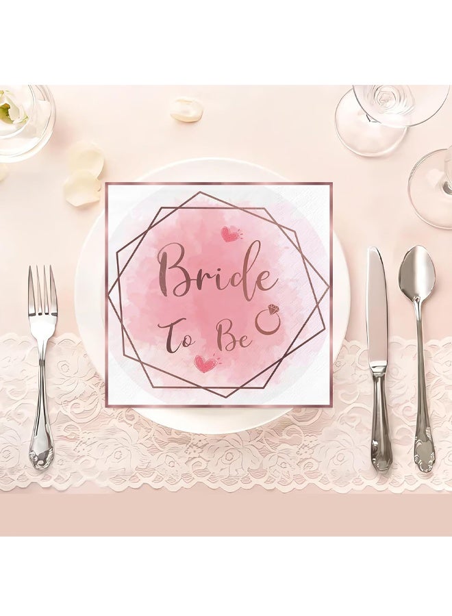 40Pcs Personalised Pink Wedding Napkins 16.5x16.5cm for Bridal Shower Hen Party Accessories, Elegant and Durable - Image 4