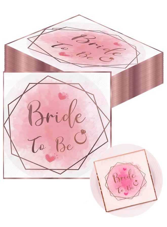 40Pcs Personalised Pink Wedding Napkins 16.5x16.5cm for Bridal Shower Hen Party Accessories, Elegant and Durable - Image 1