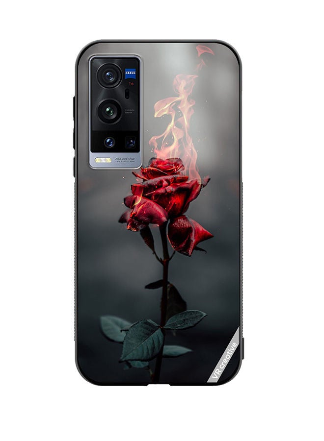 VR CREATIVE Protective Case Cover For Vivo X60 Pro Plus Burning Rose Design Multicolour - Image 1