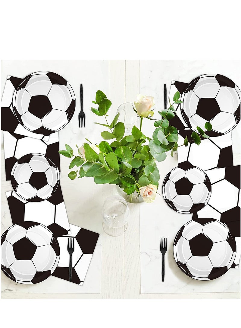 Furtey Soccer Theme Party Supplies ,Children's Birthday Party Supplies, Party Tableware Football Theme , Plates Napkins Cups Sports Set Decorative Supplies for 10 Guests , Party Decorations - Image 4