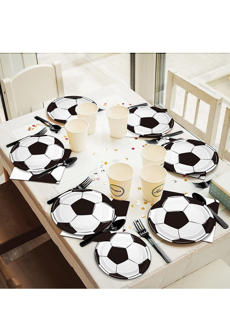 Furtey Soccer Theme Party Supplies ,Children's Birthday Party Supplies, Party Tableware Football Theme , Plates Napkins Cups Sports Set Decorative Supplies for 10 Guests , Party Decorations - Image 1