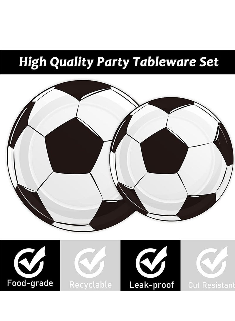 Furtey Soccer Theme Party Supplies ,Children's Birthday Party Supplies, Party Tableware Football Theme , Plates Napkins Cups Sports Set Decorative Supplies for 10 Guests , Party Decorations - Image 3