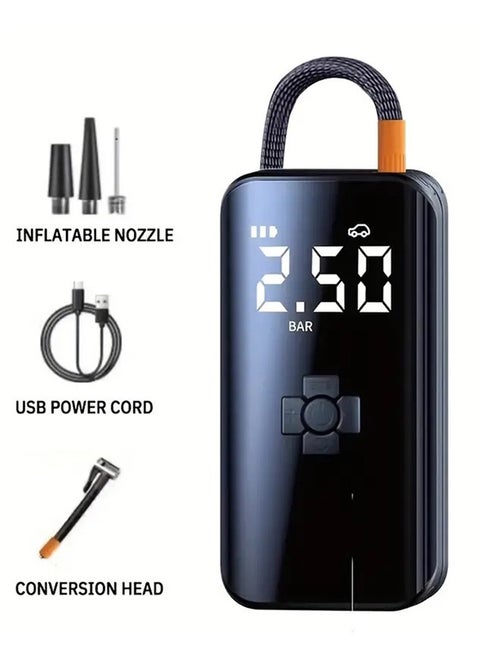 Wireless Portable Inflator Pump - Fast and Easy Air Filling for Car Tires, Motorcycles, Bicycles, Balls, and Swimming Rings - Compact, Rechargeable, and Multi-Functional Design