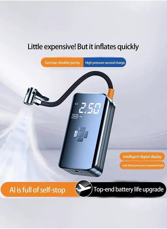 Garlo - Wireless Portable Inflator Pump - Fast and Easy Air Filling for Car Tires, Motorcycles, Bicycles, Balls, and Swimming Rings - Compact, Rechargeable, and Multi-Functional Design - Image 1