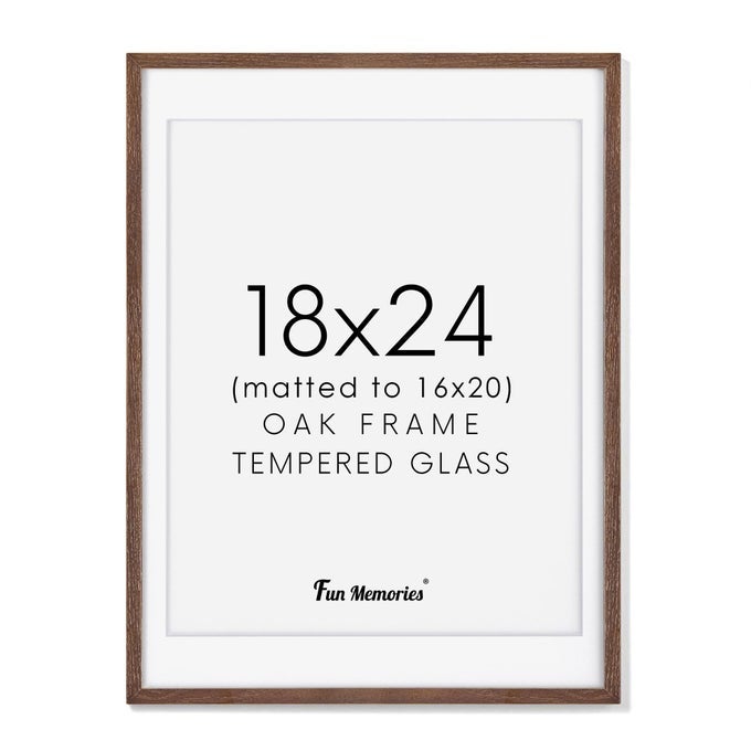 18X24 WOOD FRAME NATURAL SOLID OAK WOOD POSTER FRAME 24 X 18 WITH TEMPERED GLASS WOOD PICTURE FRAME 18 X 24 FOR POSTERS 18X24 MATTED FRAME FOR 16X20 PICTURE WALNUT COLOR