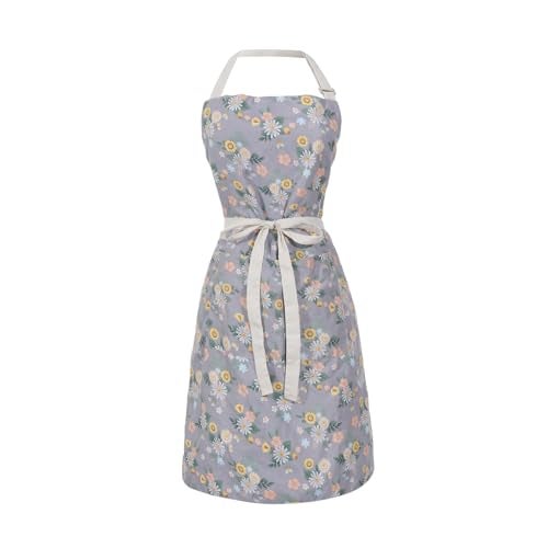 Aoomzoon Kitchen Aprons for Women with 2 Pockets,Double Sided Vintage Adjustable Apron for Gardening Cooking Arting Painting (Soft Mist Grey) - Image 1