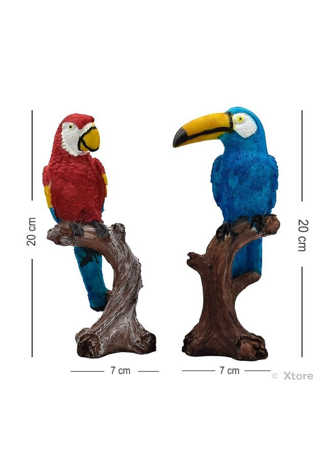 Xtore Parrot Love Couple Vastu Bird Figurine Showpiece Sitting on Tree for Home Decor (Pack of 1, Multicolor) - Image 4