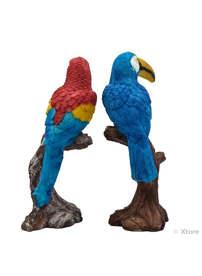 Xtore Parrot Love Couple Vastu Bird Figurine Showpiece Sitting on Tree for Home Decor (Pack of 1, Multicolor) - Image 3