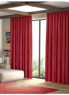 Velvet Textured Metallic Red Island Curtain Extrafor Pleated - pzsku/ZD3679309FCC906D856ADZ/45/_/1737476141/e43c3c62-75ad-4c66-8dec-9be8082981ca