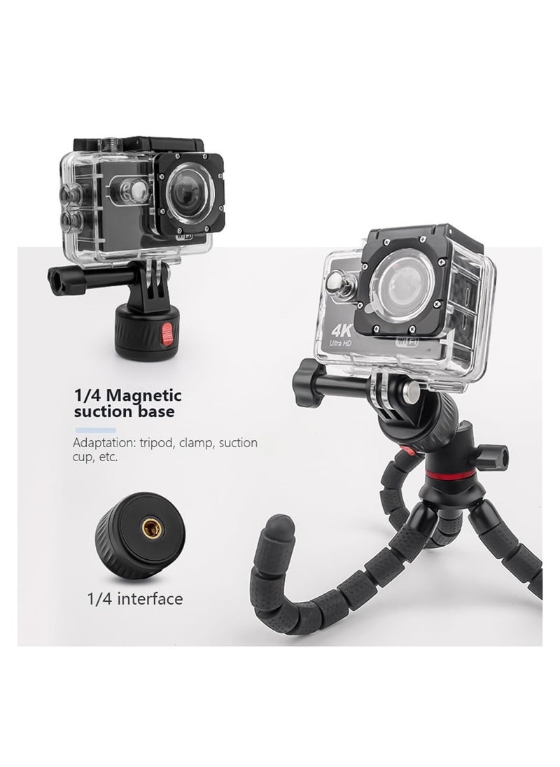 SYOSI - Magnetic Suction Adapter Tripod Adapter Quick Release Base Mount Action Camera Accessories Screws Free with Magnetic Base Compatible with 11/10/9/8/7 Insta 360 AKASO DJI Action - Image 1