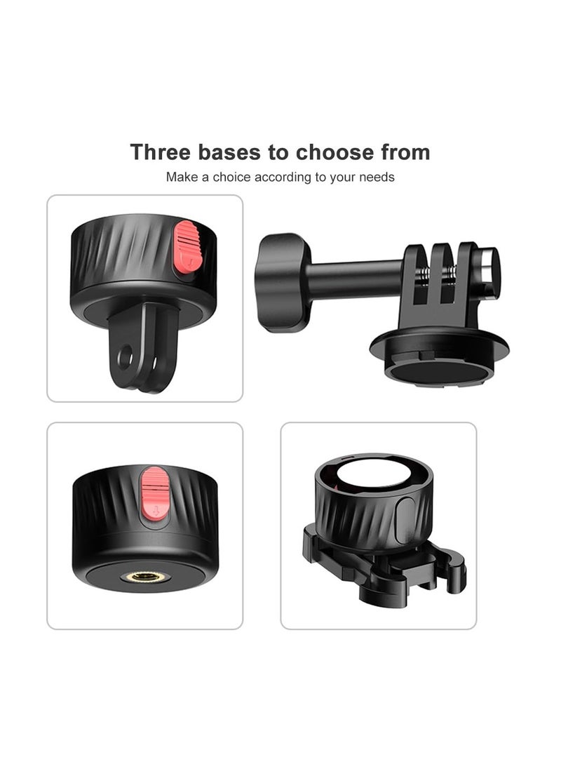 SYOSI - Magnetic Suction Adapter Tripod Adapter Quick Release Base Mount Action Camera Accessories Screws Free with Magnetic Base Compatible with 11/10/9/8/7 Insta 360 AKASO DJI Action - Image 1