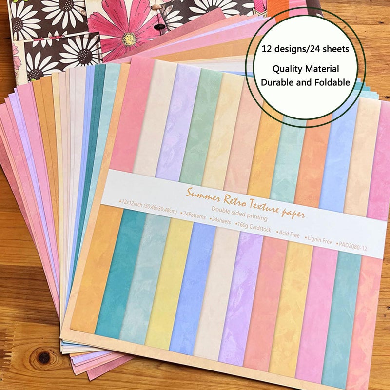 Colabrili Scrapbook Paper 12x12 Brown, 24 Sheets/24 Designs Double-Sided Bohemian Patterned Craft Paper, Boho Tone Decorative Paper for Junk Journals Greeting Cards Photo Album Decoration (Boho Tone, 12x12 in) - Image 5