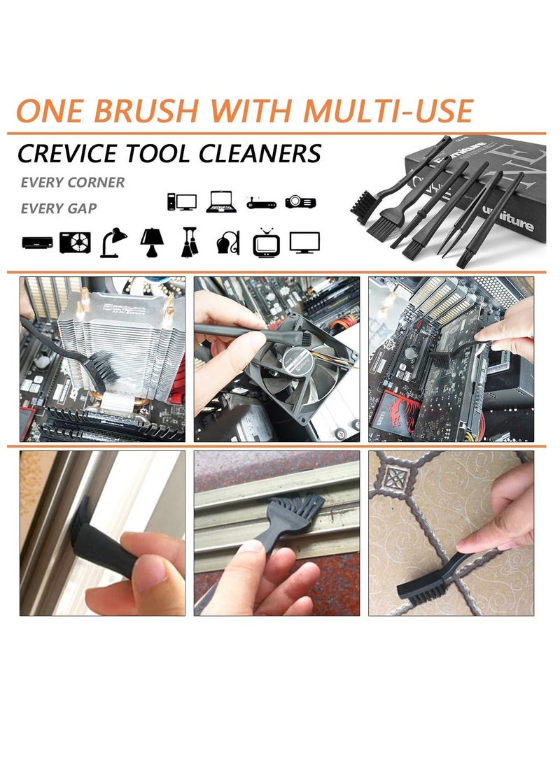 إي سي في في مجموعة فرش تنظيف لوحة مفاتيح الكمبيوتر الصغيرة المحمولة المصنوعة من النايلون بمقبض بلاستيكي مضاد للكهرباء الساكنة من ECVV - Image 5