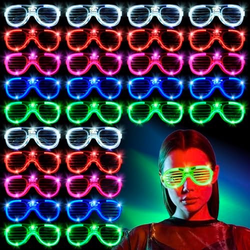 FathiSooc 70 Packs LED Glasses 5 Neon Colors glow in the dark party supplies Favor for Kids Adult Glow sticks Light Up Glasses fit Holiday Birthday Valentines Day and Halloween Party Supplies Cosplay Christmas - Image 1