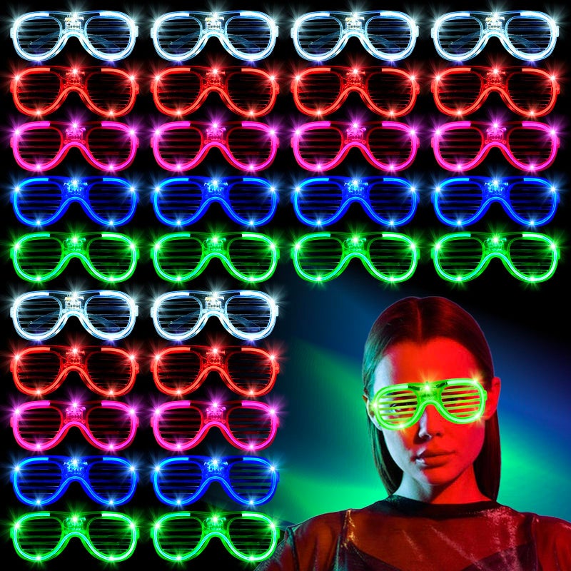 FathiSooc 70 Packs LED Glasses 5 Neon Colors glow in the dark party supplies Favor for Kids Adult Glow sticks Light Up Glasses fit Holiday Birthday Valentines Day and Halloween Party Supplies Cosplay Christmas - Image 2