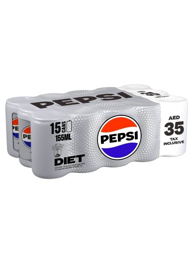 Diet Pepsi Diet Carbonated Soft Drink Cans 15 x 155ml - Image 2