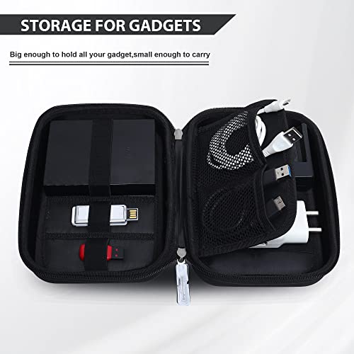 GadgetBite EVA Organiser Portable Pouch for Electronic Accessories USB Cables, Power Bank, Battery, Hard Drive, SD Memory Card, Earphones, Travel Gadgets & Organiser Rugged Travel Friendly Black - Image 5