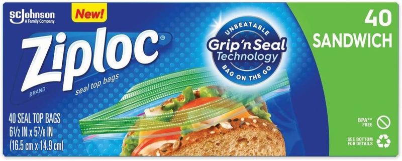 Ziploc 71139 Sandwich Bag  40 Count40