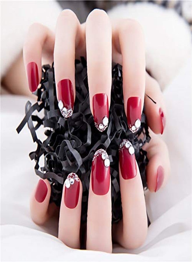 HEAVEN® 24pc Set Of Long French Artificial Nails Full Nail Extension With Free Application KIt (Red) - Image 3