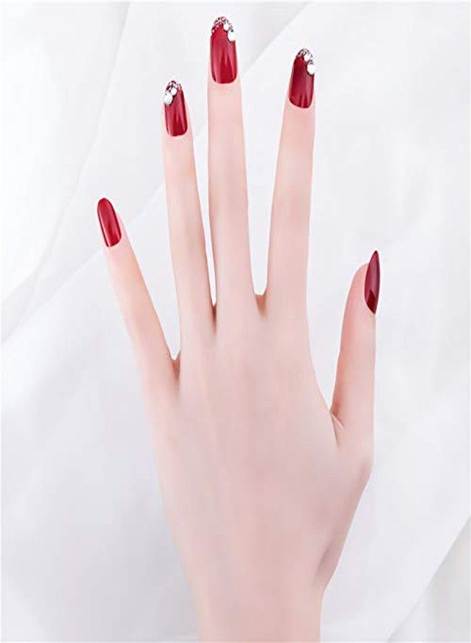 HEAVEN® 24pc Set Of Long French Artificial Nails Full Nail Extension With Free Application KIt (Red) - Image 4
