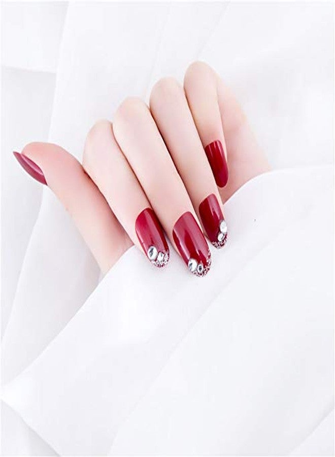 HEAVEN® 24pc Set Of Long French Artificial Nails Full Nail Extension With Free Application KIt (Red) - Image 5