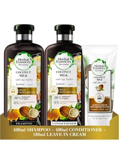 Herbal Essences Herbal Essences Bio Renew Certified Plants Coconut Milk Hydrating Shampoo, Conditioner, and Leave-In Cream  - Image 1
