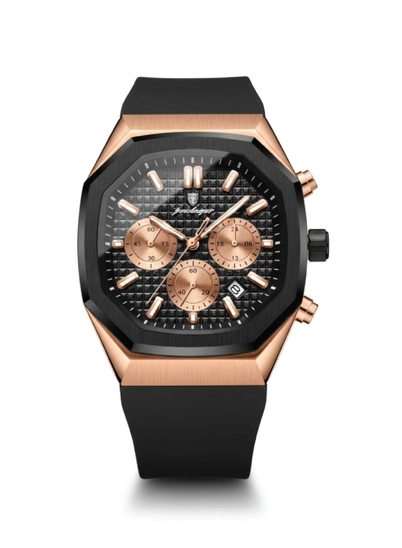 POEDAGAR Men’s Quartz Chronograph Watch – Waterproof, Luminous, Silicone Strap - 893 - Image 1