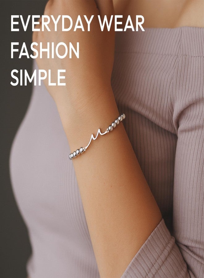 DINIZON Inspirational Bracelets For Women, Waves Of Life Birthdays Gifts For Sister, Best Friend, Meaningful Encouragement Jewelry, Life Is Tough But So Are You Strong Gifts For Cancer Survivors (Birthday) - Image 2