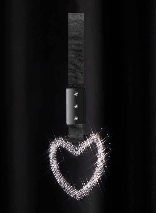 Fabbay Bling Car Accessories Bling Heart Handle Ring Car Accessory for Women Heart Hand Strap Drift Charm Rear Bumper Warning Ring Decor for auto Bus Interior Exterior Decoration (White,Heart Style) - Image 1