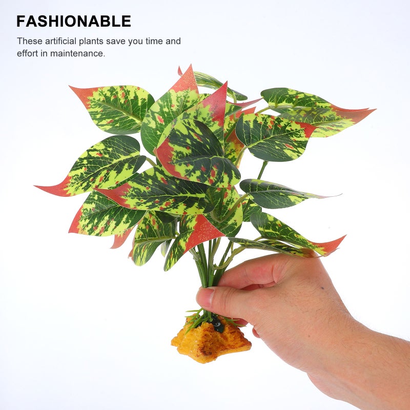 🌱 ديكور تراريوم نباتات واقعية للزواحف خزانات الملتحي وبيئات الأسماك - Image 2