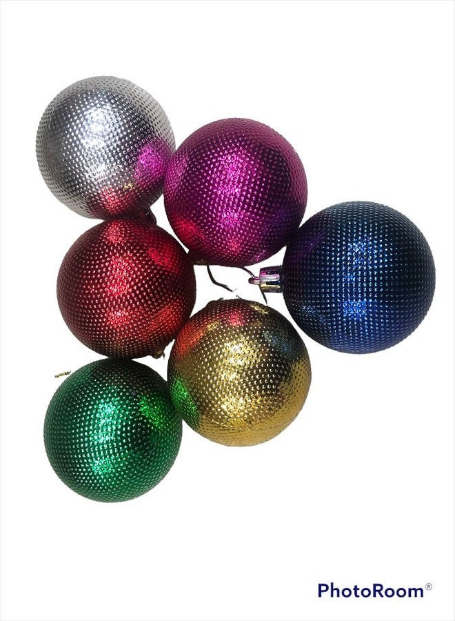 Tree Ornament - Glitter Balls Pack 6 Cm - 6 Pcs - Image 1