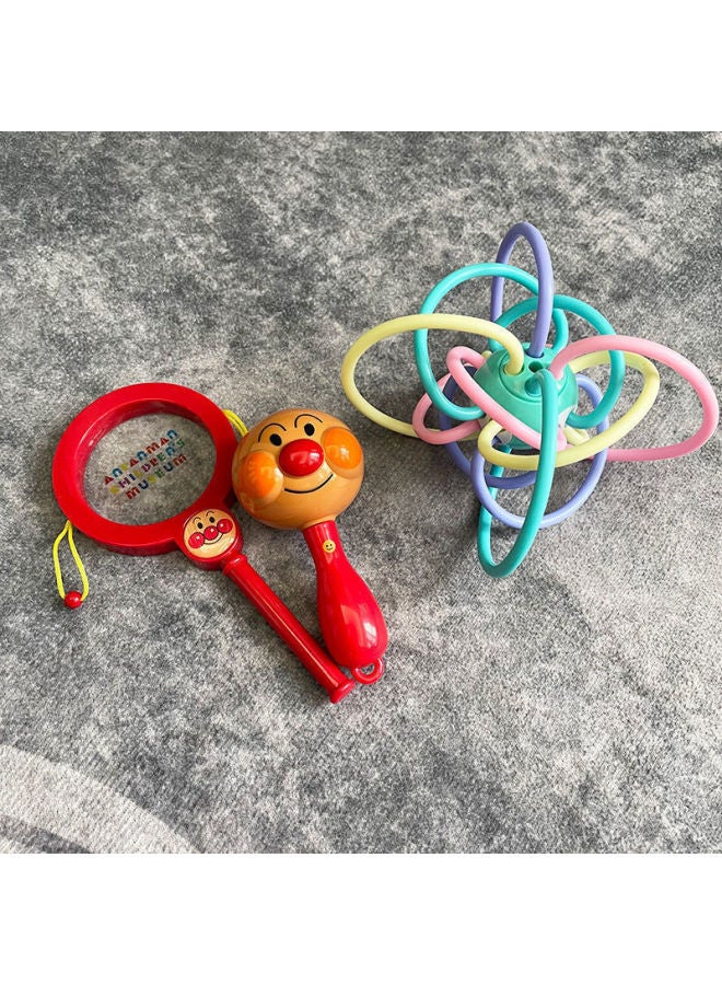 Bread Superman Baby Hand Rattle Sand Hammer Rattle-Month Grasping Toy For Toddlers-Colour:❥❣1 Sand Hammer + Rattle + Manha Ball❣❥ - Image 1