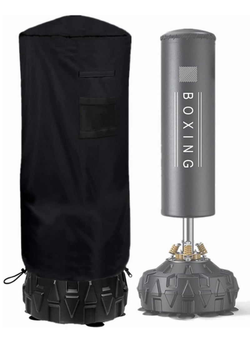 Generic Waterproof Punching Bag Cover Durable Oxford Cloth Dustproof Protective Cover for Freestanding Heavy Bag with Zipper Design Reinforced Handles for Boxing Sandbag Training 34.04 x 147.83in - Image 1