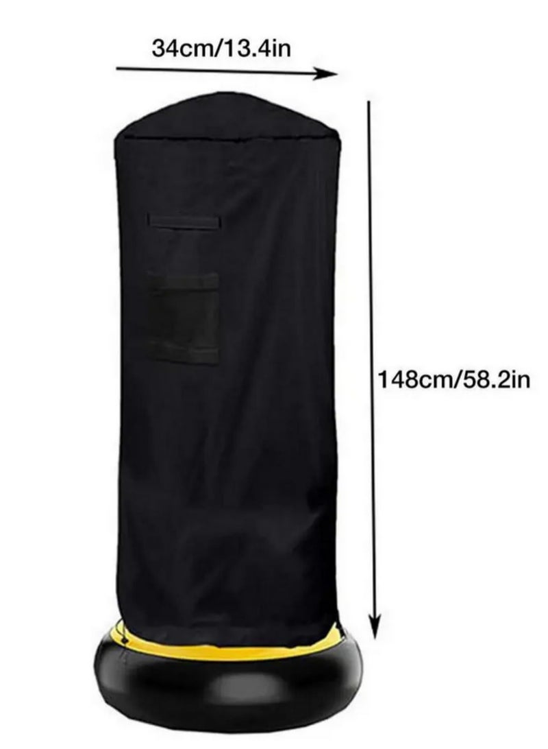 Generic Waterproof Punching Bag Cover Durable Oxford Cloth Dustproof Protective Cover for Freestanding Heavy Bag with Zipper Design Reinforced Handles for Boxing Sandbag Training 34.04 x 147.83in - Image 2