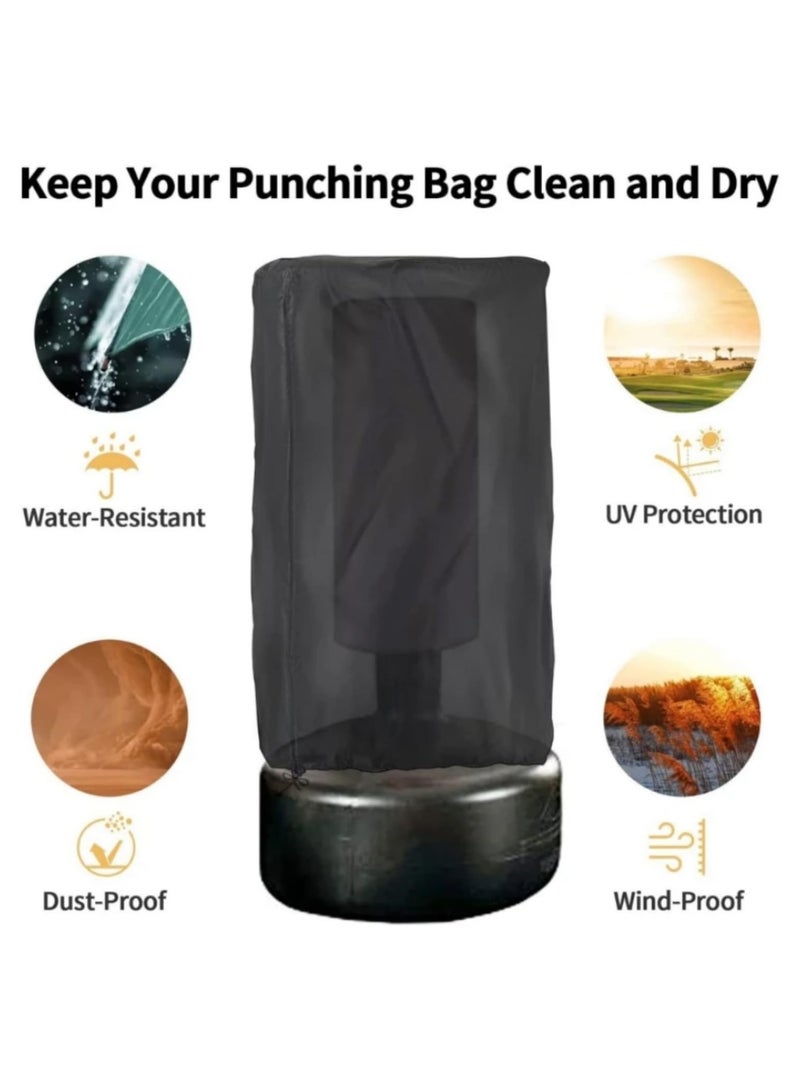 Generic Waterproof Punching Bag Cover Durable Oxford Cloth Dustproof Protective Cover for Freestanding Heavy Bag with Zipper Design Reinforced Handles for Boxing Sandbag Training 34.04 x 147.83in - Image 5