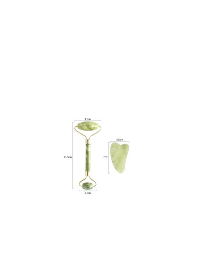 Generic Anti-Aging Jade Roller Massage and Gua Sha Facial Tools Set-Natural Jade Gua Sha Massage Tool for Face and Full Body  - Image 2