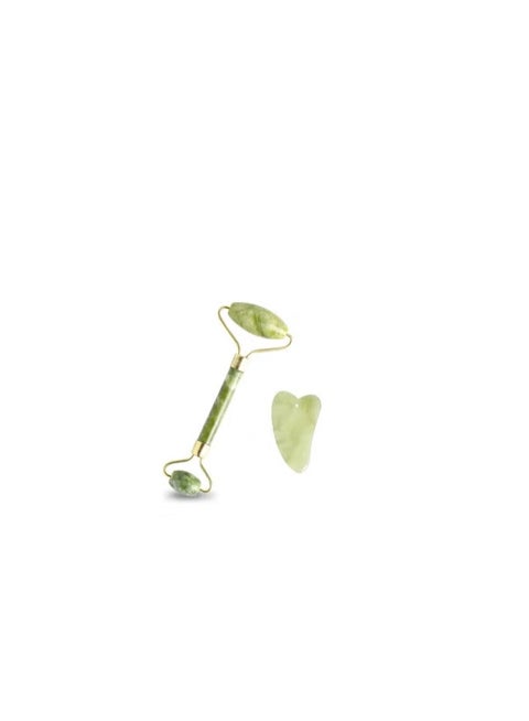 Anti-Aging Jade Roller Massage and Gua Sha Facial Tools Set-Natural Jade Gua Sha Massage Tool for Face and Full Body