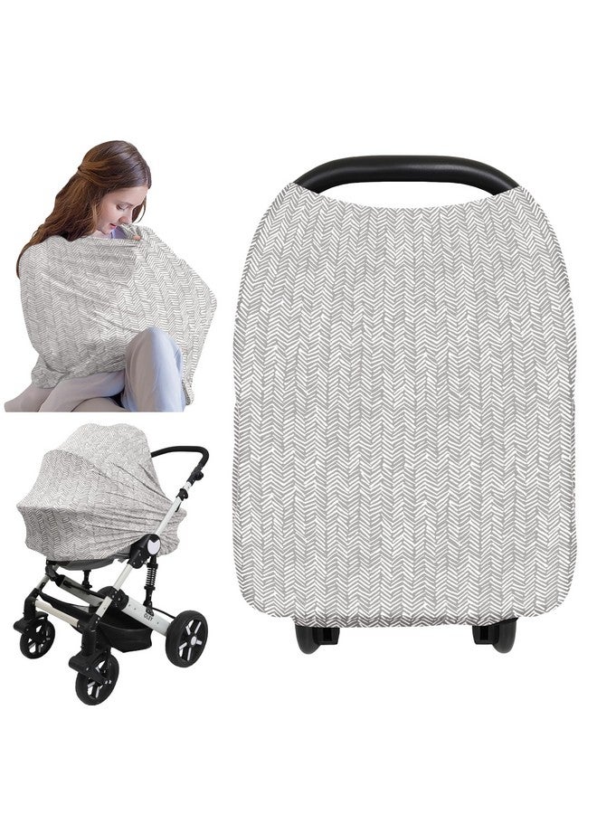 KeaBabies Car Seat Covers For Babies Nursing Cover Baby Car Seat Cover Nursing Covers For Breastfeeding Carseat Cover Girls Boy Breastfeeding Cover Infant Car Seat Cover Stroller Cover (Herringbone) - Image 2
