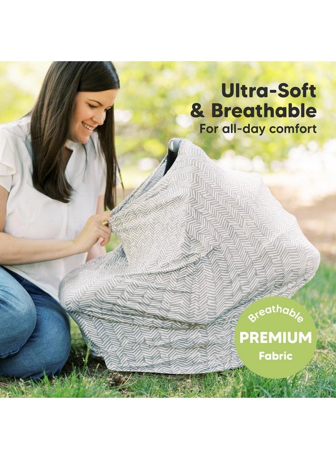 KeaBabies Car Seat Covers For Babies Nursing Cover Baby Car Seat Cover Nursing Covers For Breastfeeding Carseat Cover Girls Boy Breastfeeding Cover Infant Car Seat Cover Stroller Cover (Herringbone) - Image 3